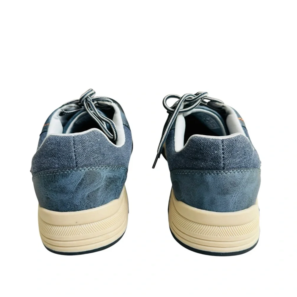 NWOB Men’s Boat Shoes Size 44 Blue Lace Up Casual Deck Comfort Sneakers